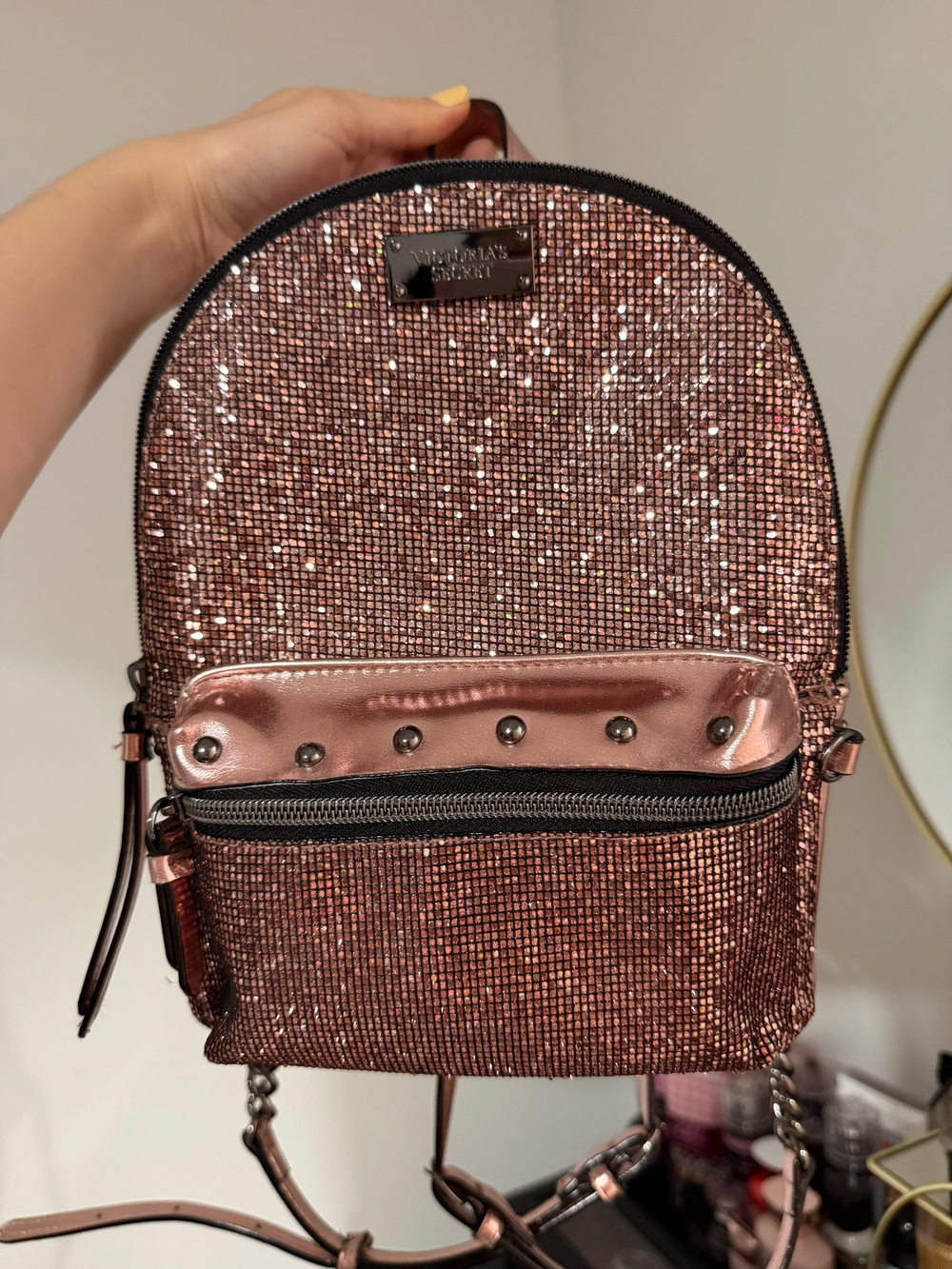 Victoria's Secret Rose Pink Sequin Mini Backpack - Picture 2 of 5